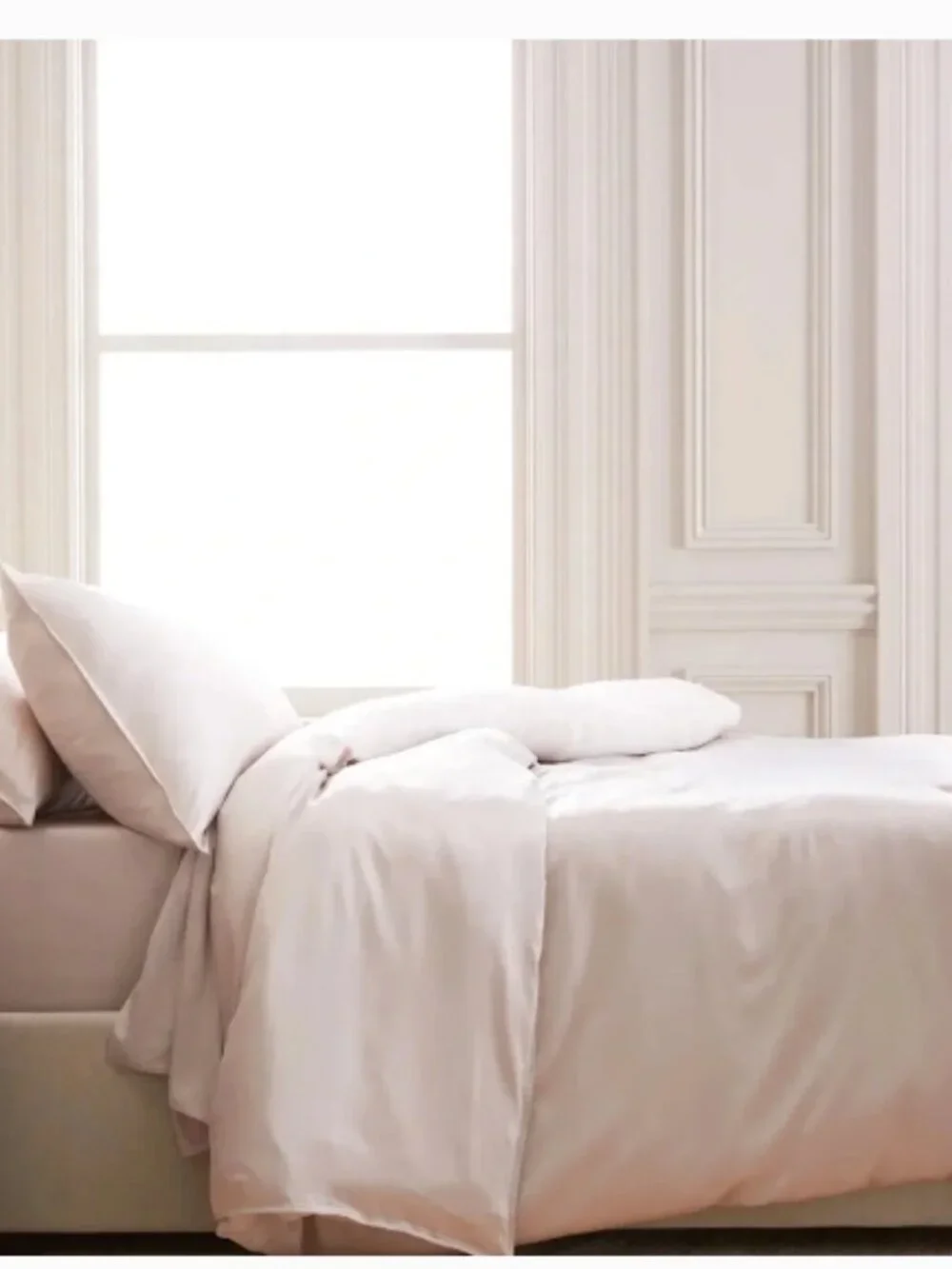 New! Quince Bamboo King Duvet Cover Set with Matching Shams in Soft Blush Pink
